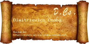 Dimitrievics Csaba névjegykártya