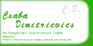 csaba dimitrievics business card